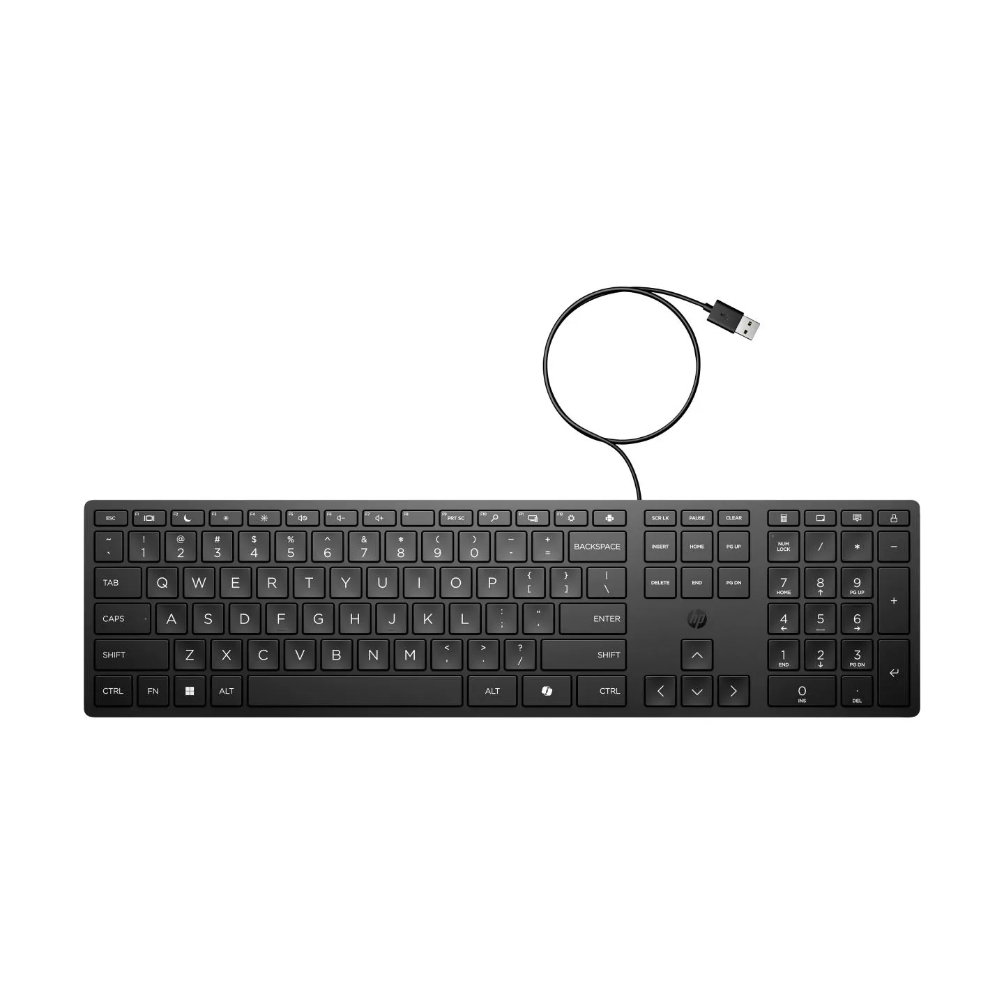 HP 320K USB Wired Keyboard - Black - US ENG / 9SR37UT#ABB