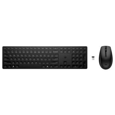 HP 655 Wireless Mouse Keyboard Combo, spill resistant - Black - US ENG / 4R009UT#ABB