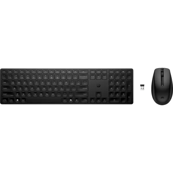 HP 655 Wireless Mouse Keyboard Combo, spill resistant - Black - US ENG / 4R009UT#ABB