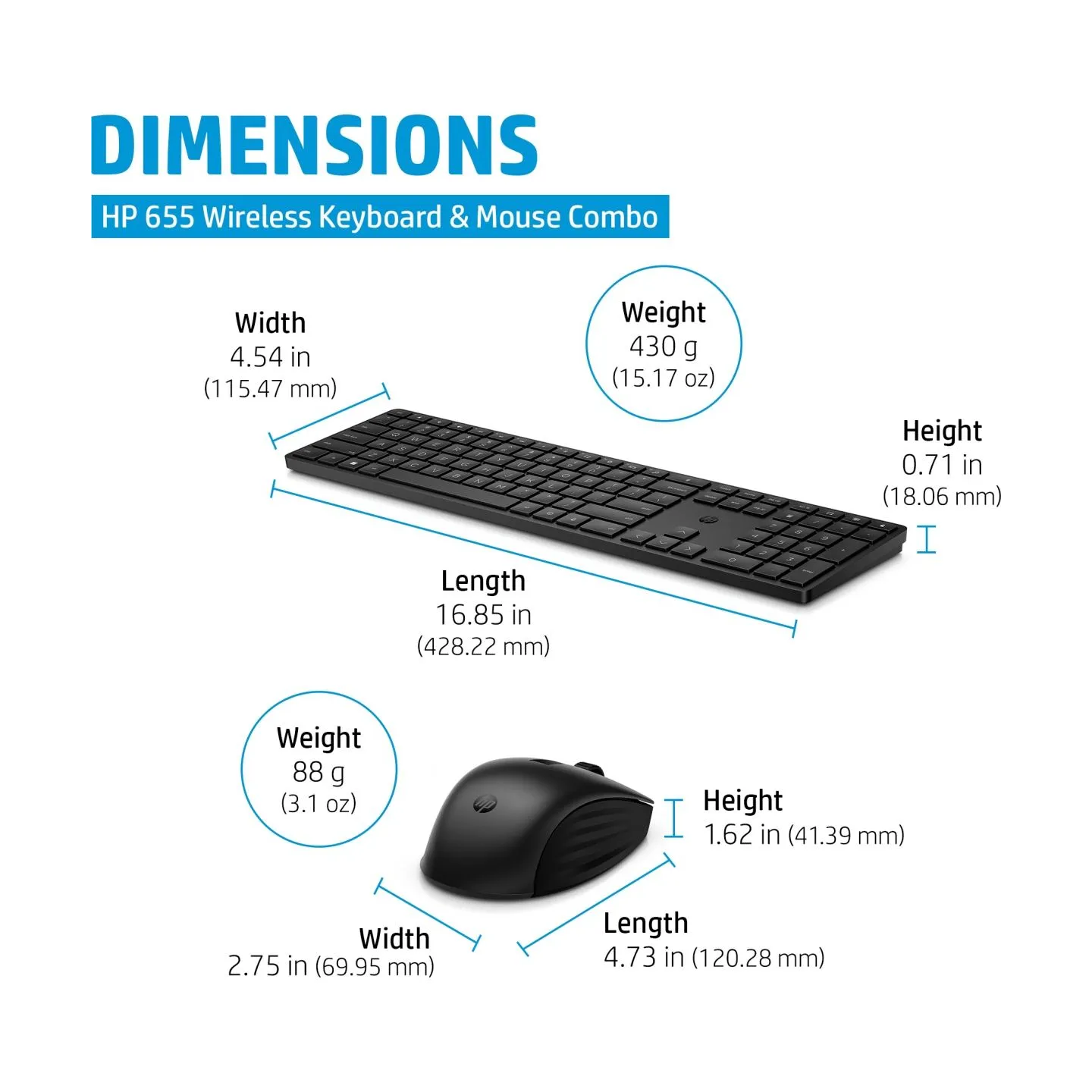 HP 655 WRLS KB/MSE Combo (EN)