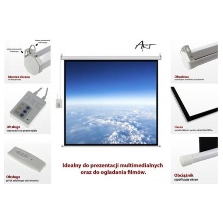 ART Electric screen 100 inches FS-100 4:3 203x152 cm with remote control
