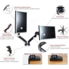 ART Desk handle on gas spring for 2 LEDs / LCDs 13-27 inches L-13GD