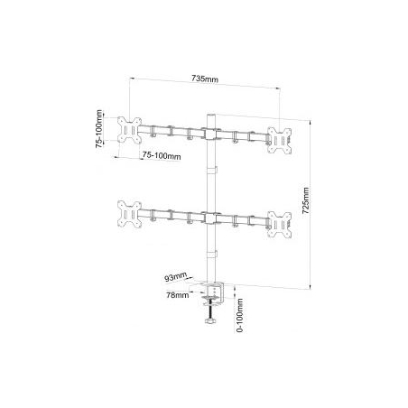 ART Handle to 4 lcd monitors 13-27'' L-04N