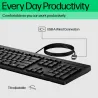 HP 125 G2 USB Wired Keyboard, Sanitizable, Copilot Key - Black - ESTONIAN / AY2Y7AA#ARK