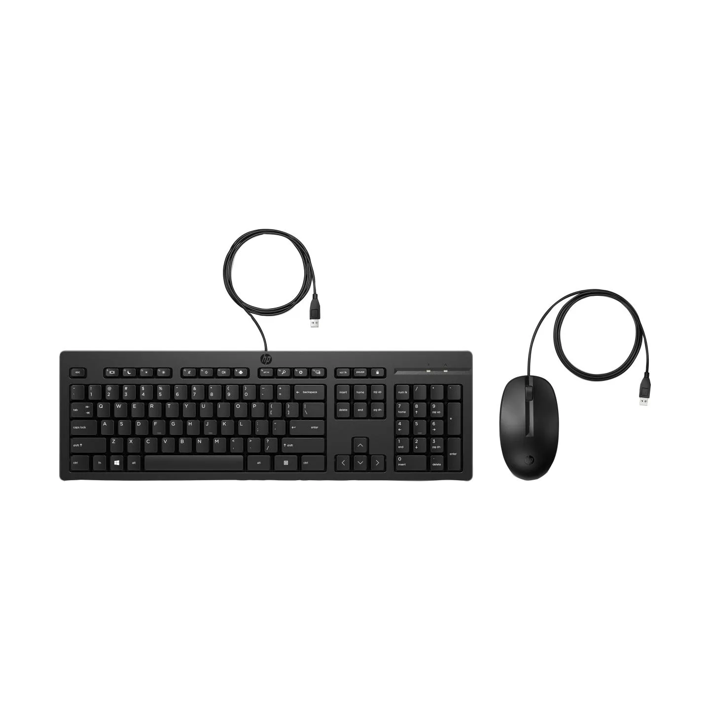 HP 225 G2 USB Wired Mouse Keyboard Combo, Copilot Key, spill resistant - Black - ESTONIAN / AX2Y7AA#ARK