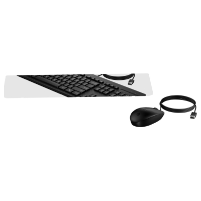 HP 225 G2 USB Wired Mouse Keyboard Combo, Copilot Key, spill resistant - Black - ESTONIAN / AX2Y7AA#ARK