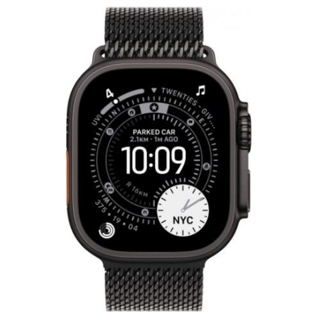 Apple Watch Ultra 3 GPS + Cellular 49mm Black Titanium Case with Black Titanium Milanese Loop - Small
