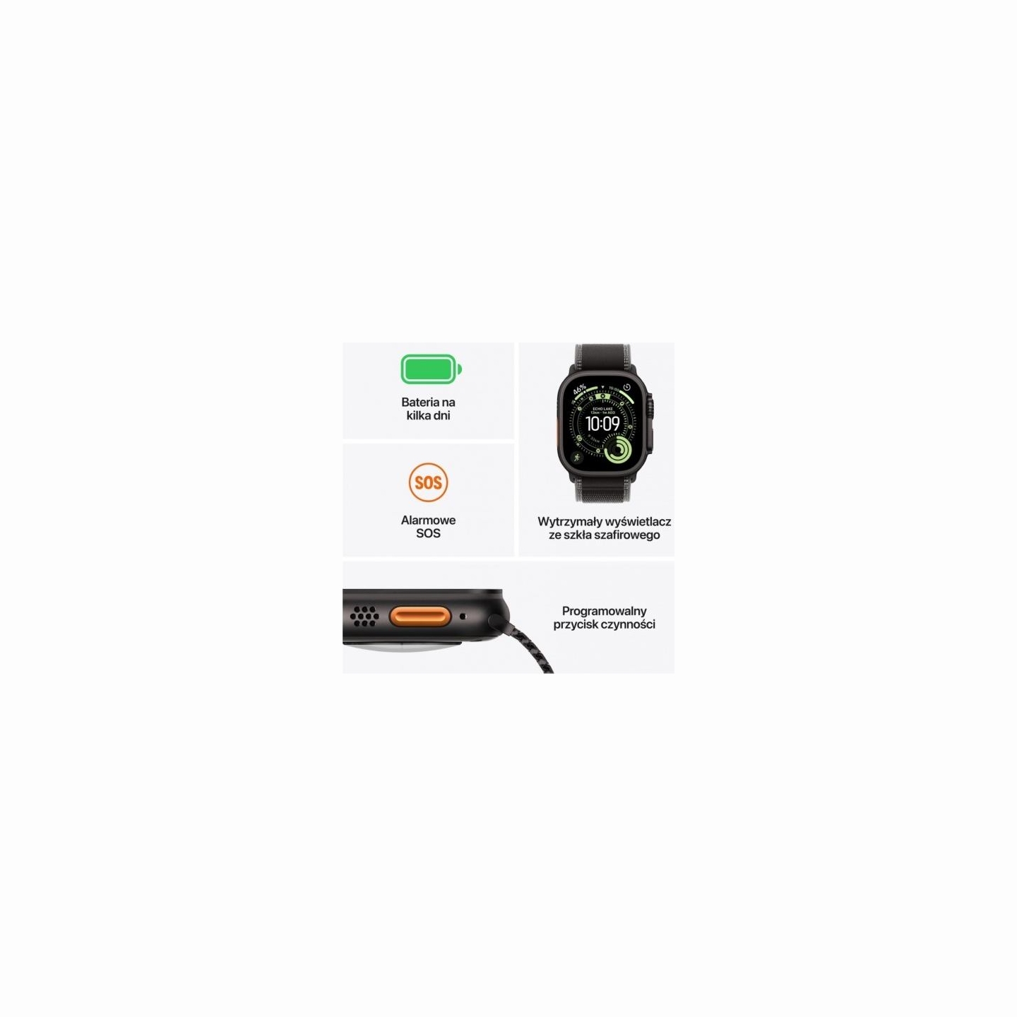 Apple Watch Ultra 3 GPS + Cellular 49mm Black Titanium Case with Black Titanium Milanese Loop - Small