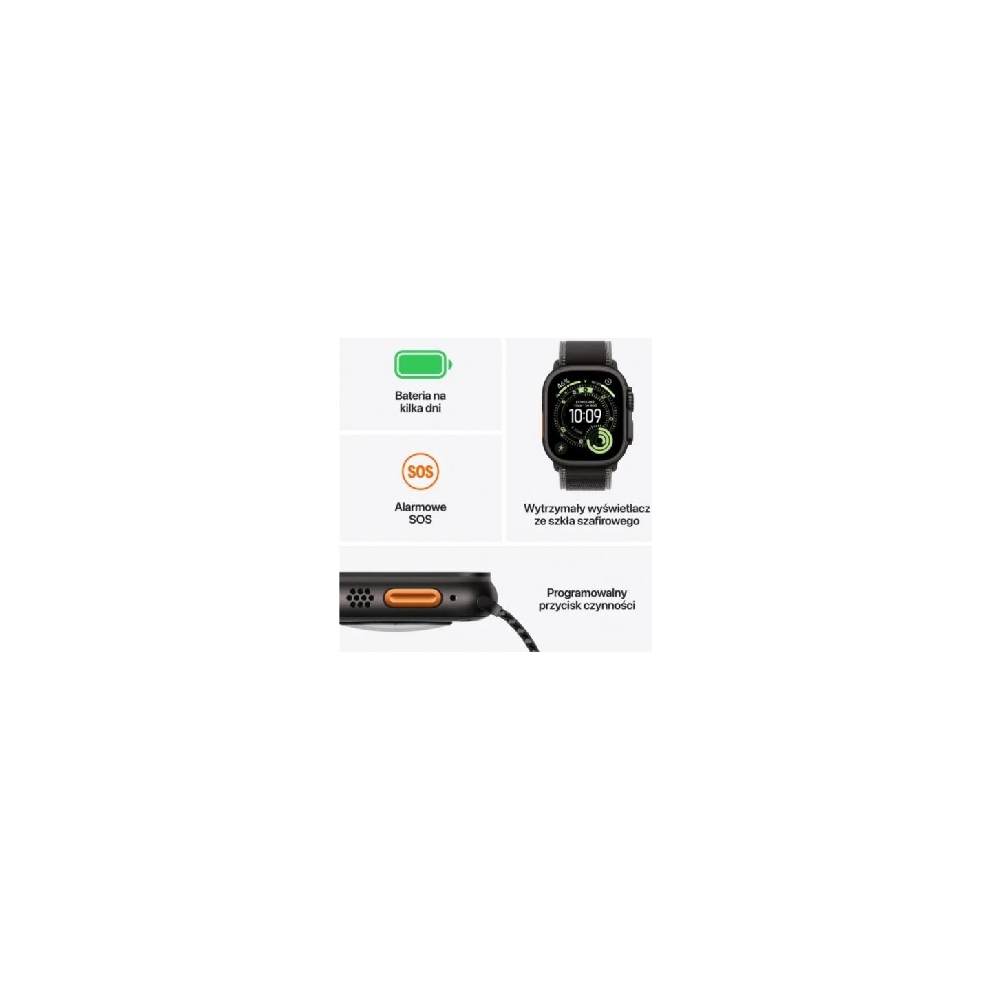 Apple Watch Ultra 3 GPS + Cellular 49mm Black Titanium Case with Black Alpine Loop - Small