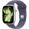 Apple Watch Series 11 GPS+Cellular 46mm Silver Aluminium Case with Purple Fog Sport Band - S/M