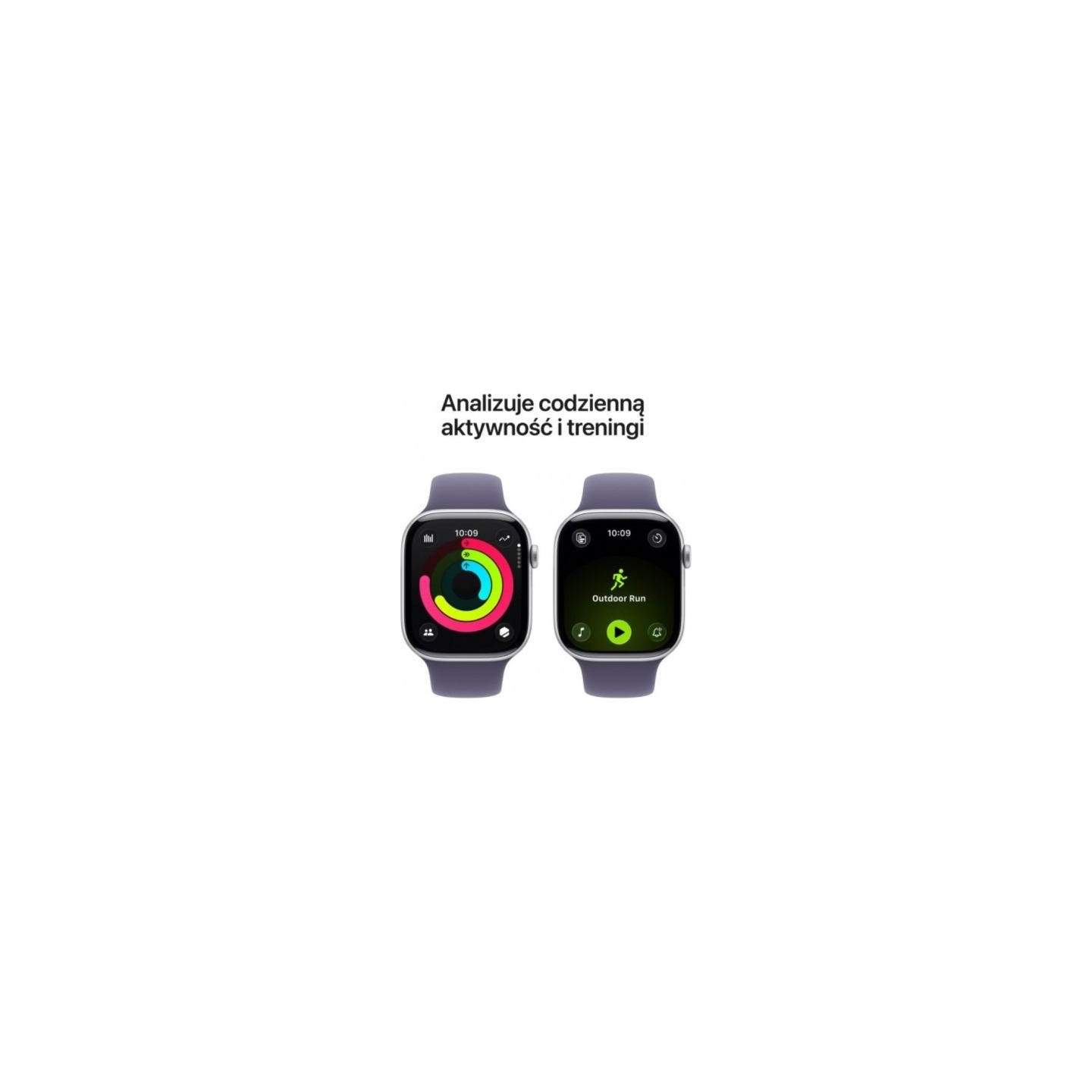 Apple Watch Series 11 GPS+Cellular 46mm Silver Aluminium Case with Purple Fog Sport Band - S/M