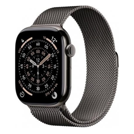 Apple Watch Series 11 GPS + Cellular 46mm Slate Titanium Case with Slate Milanese Loop S/M