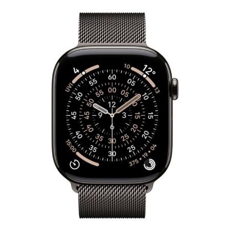 Apple Watch Series 11 GPS + Cellular 46mm Slate Titanium Case with Slate Milanese Loop S/M