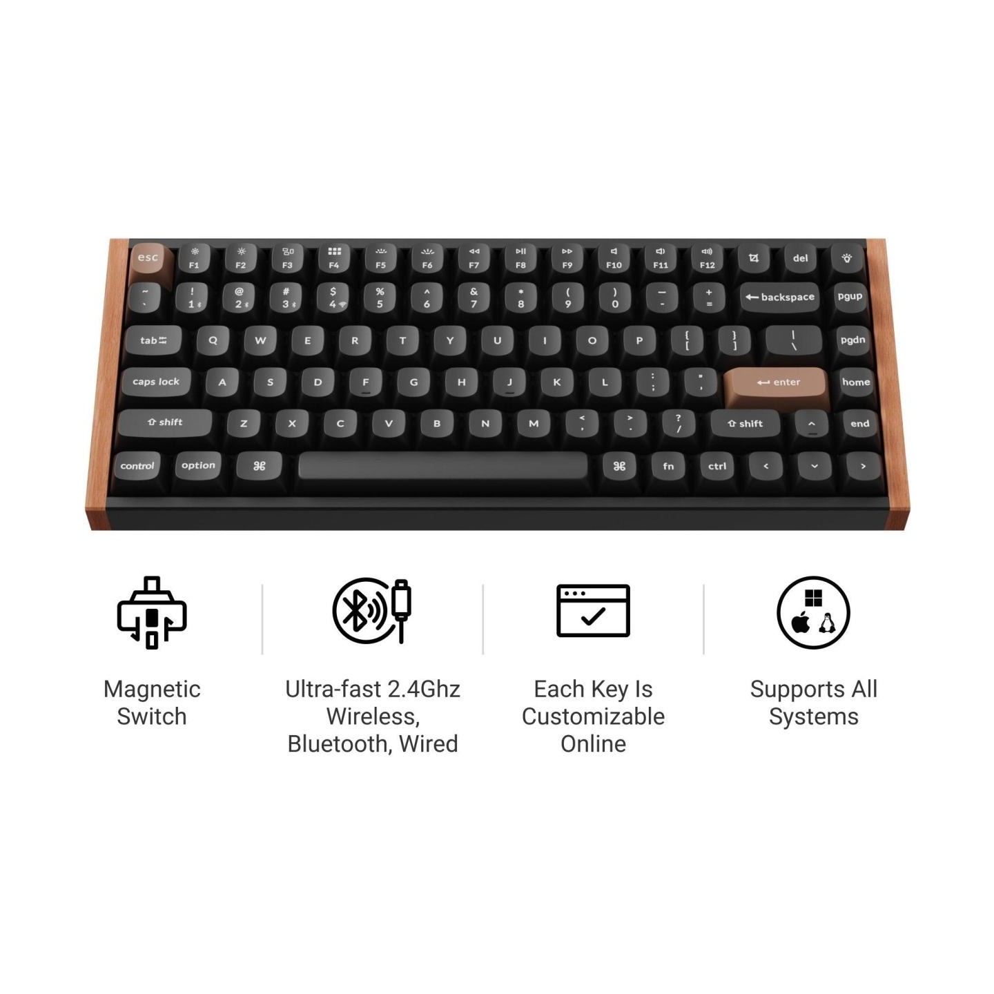 Keychron K2 HE SE - US Layout - Gateron Magnetic Nebula - Carbon Black Wireless Keyboard / K2H-F1