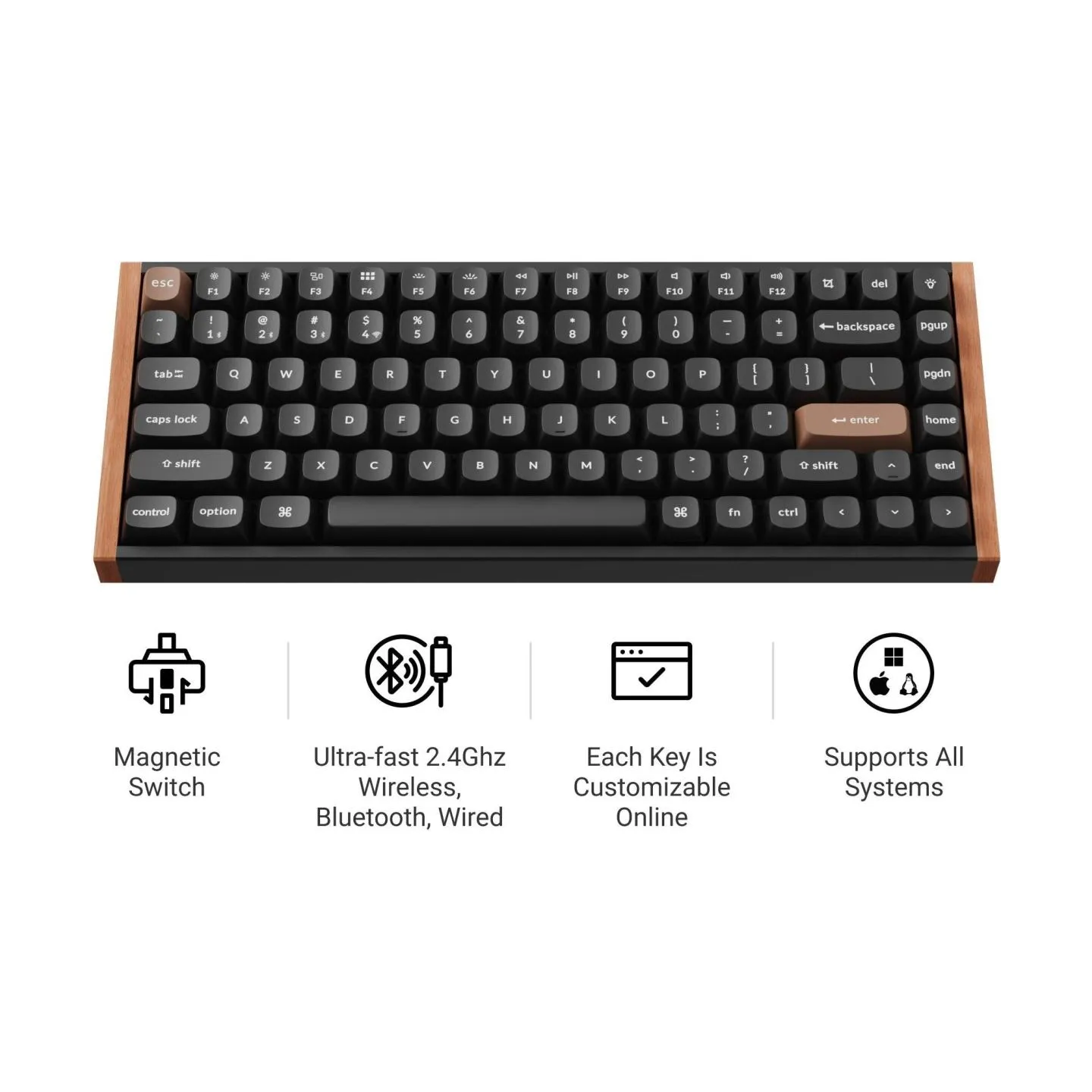Keychron K2 HE SE - US Layout - Gateron Magnetic Nebula - Carbon Black Wireless Keyboard / K2H-F1