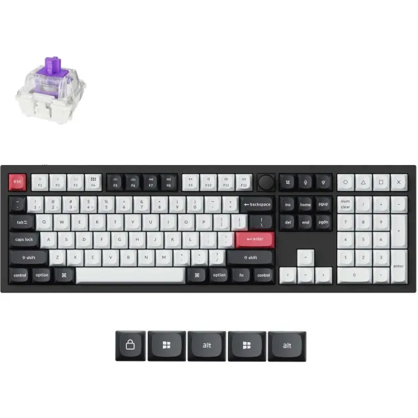 Keychron Q6 HE - US Layout - Gateron Magnetic Nebula - Carbon Black Wireless Keyboard / Q6H-M1
