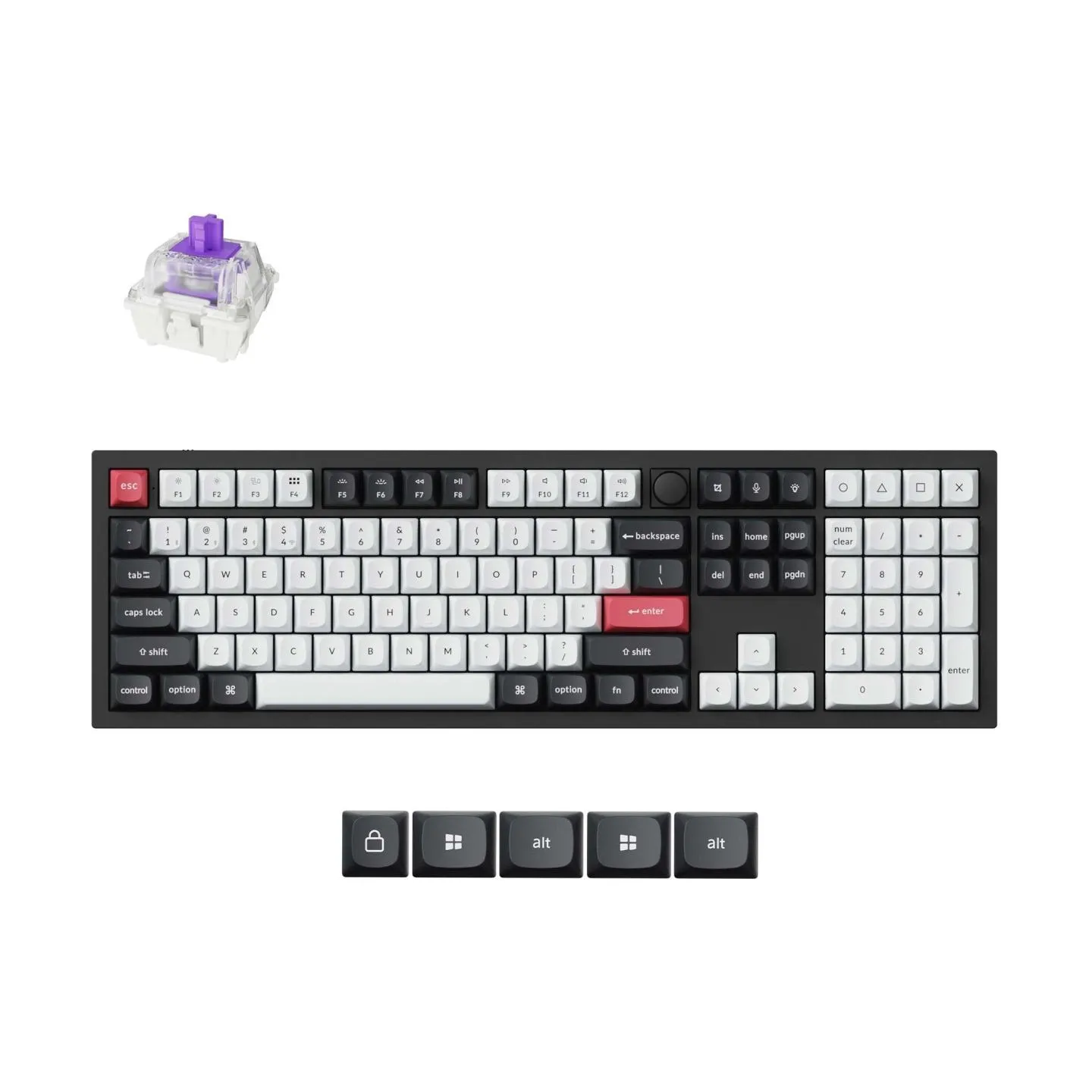 Keychron Q6 HE - US Layout - Gateron Magnetic Nebula - Carbon Black Wireless Keyboard / Q6H-M1