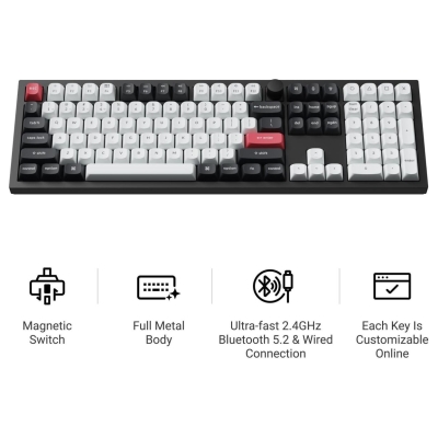 Keychron Q6 HE - US Layout - Gateron Magnetic Nebula - Carbon Black Wireless Keyboard / Q6H-M1