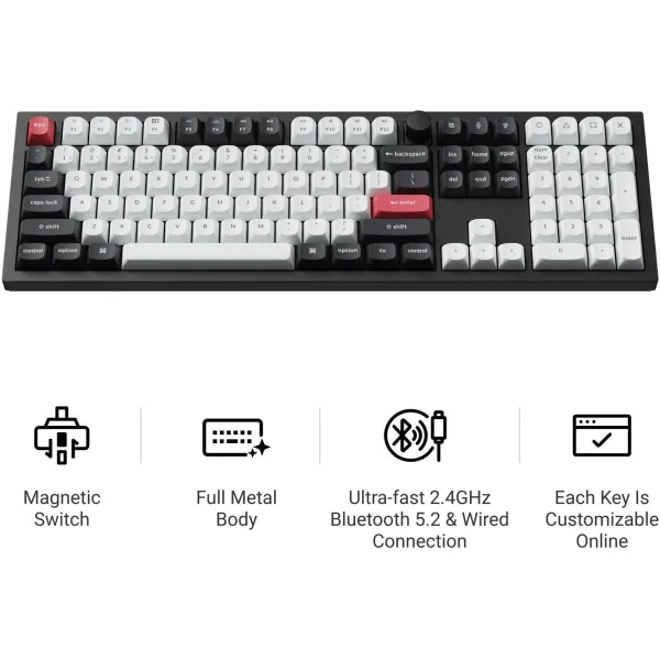 Keychron Q6 HE - US Layout - Gateron Magnetic Nebula - Carbon Black Wireless Keyboard / Q6H-M1