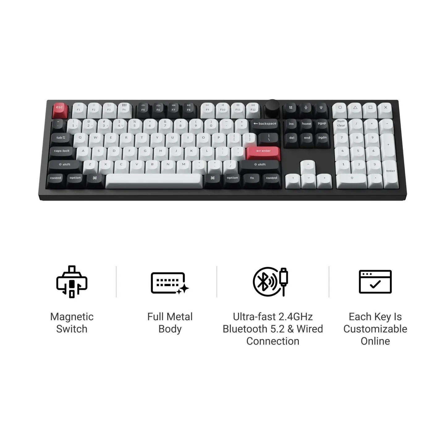 Keychron Q6 HE - US Layout - Gateron Magnetic Nebula - Carbon Black Wireless Keyboard / Q6H-M1