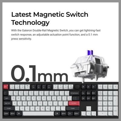 Keychron Q6 HE - US Layout - Gateron Magnetic Nebula - Carbon Black Wireless Keyboard / Q6H-M1