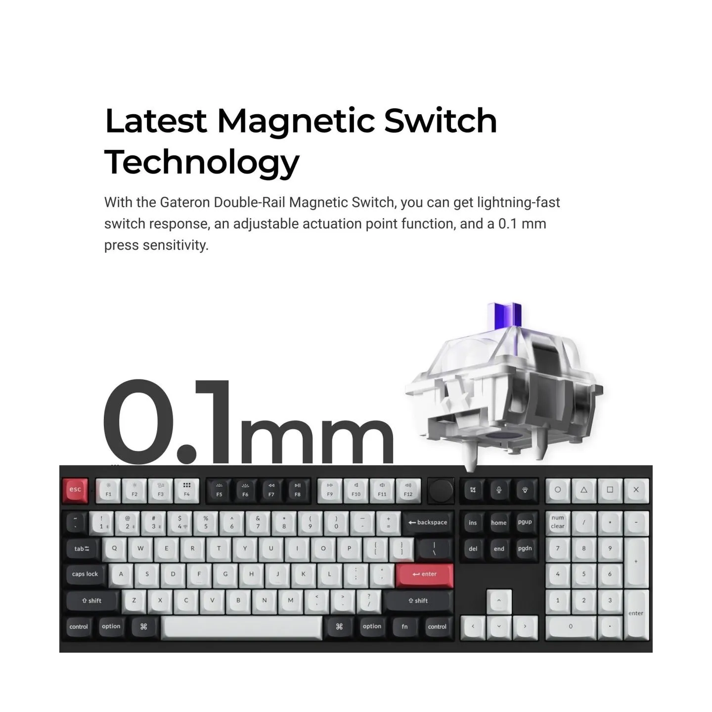 Keychron Q6 HE - US Layout - Gateron Magnetic Nebula - Carbon Black Wireless Keyboard / Q6H-M1