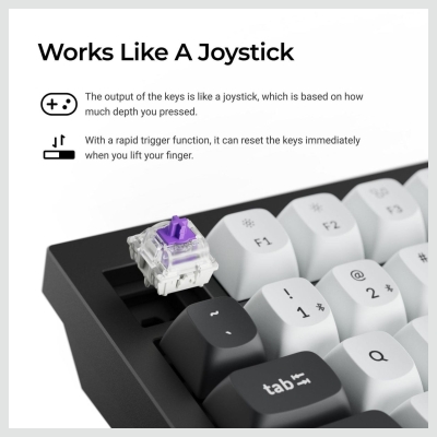 Keychron Q6 HE - US Layout - Gateron Magnetic Nebula - Carbon Black Wireless Keyboard / Q6H-M1