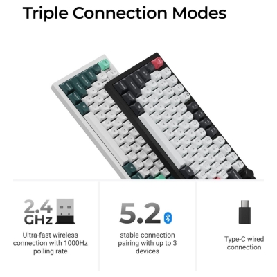 Keychron Q6 HE - US Layout - Gateron Magnetic Nebula - Carbon Black Wireless Keyboard / Q6H-M1