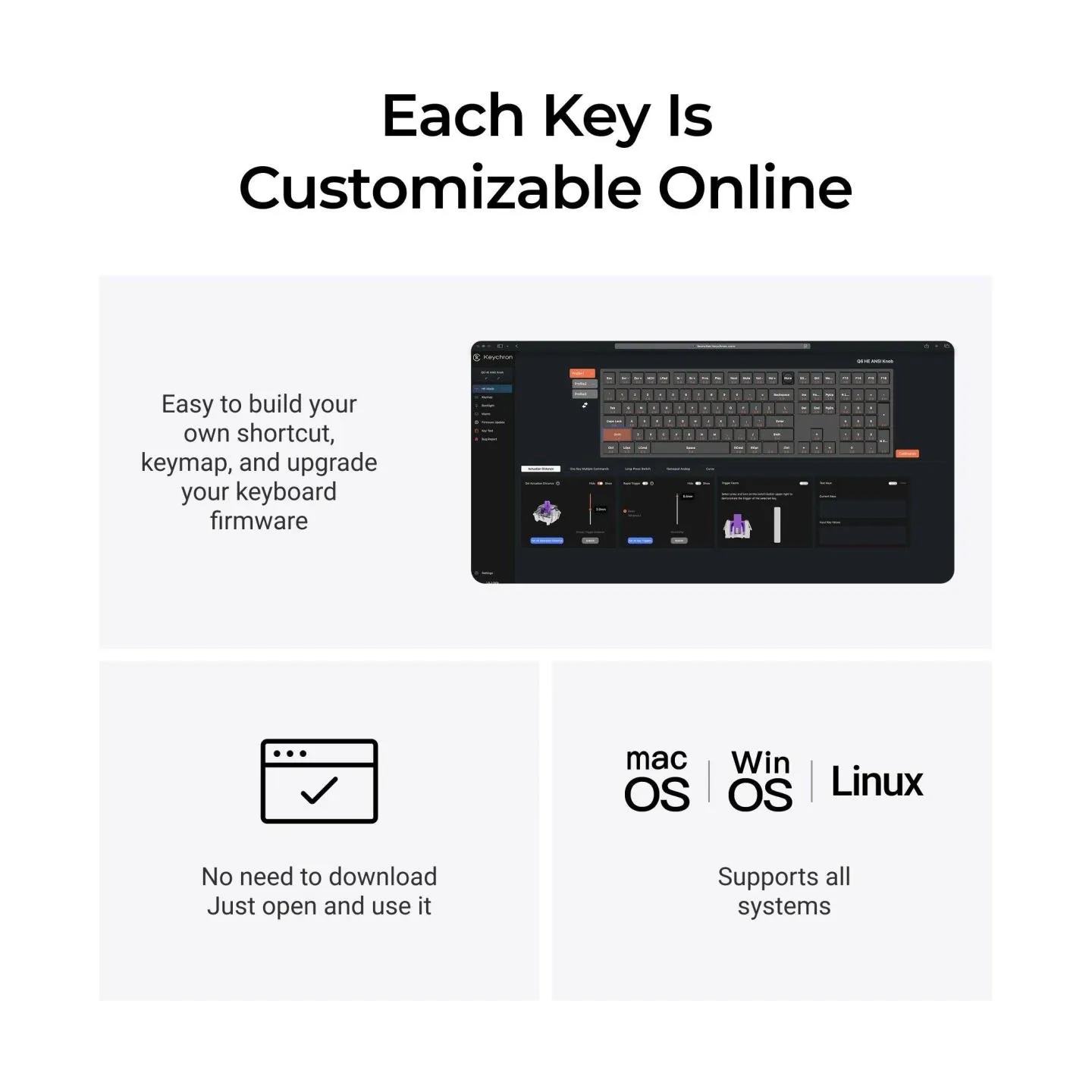Keychron Q6 HE - US Layout - Gateron Magnetic Nebula - Carbon Black Wireless Keyboard / Q6H-M1