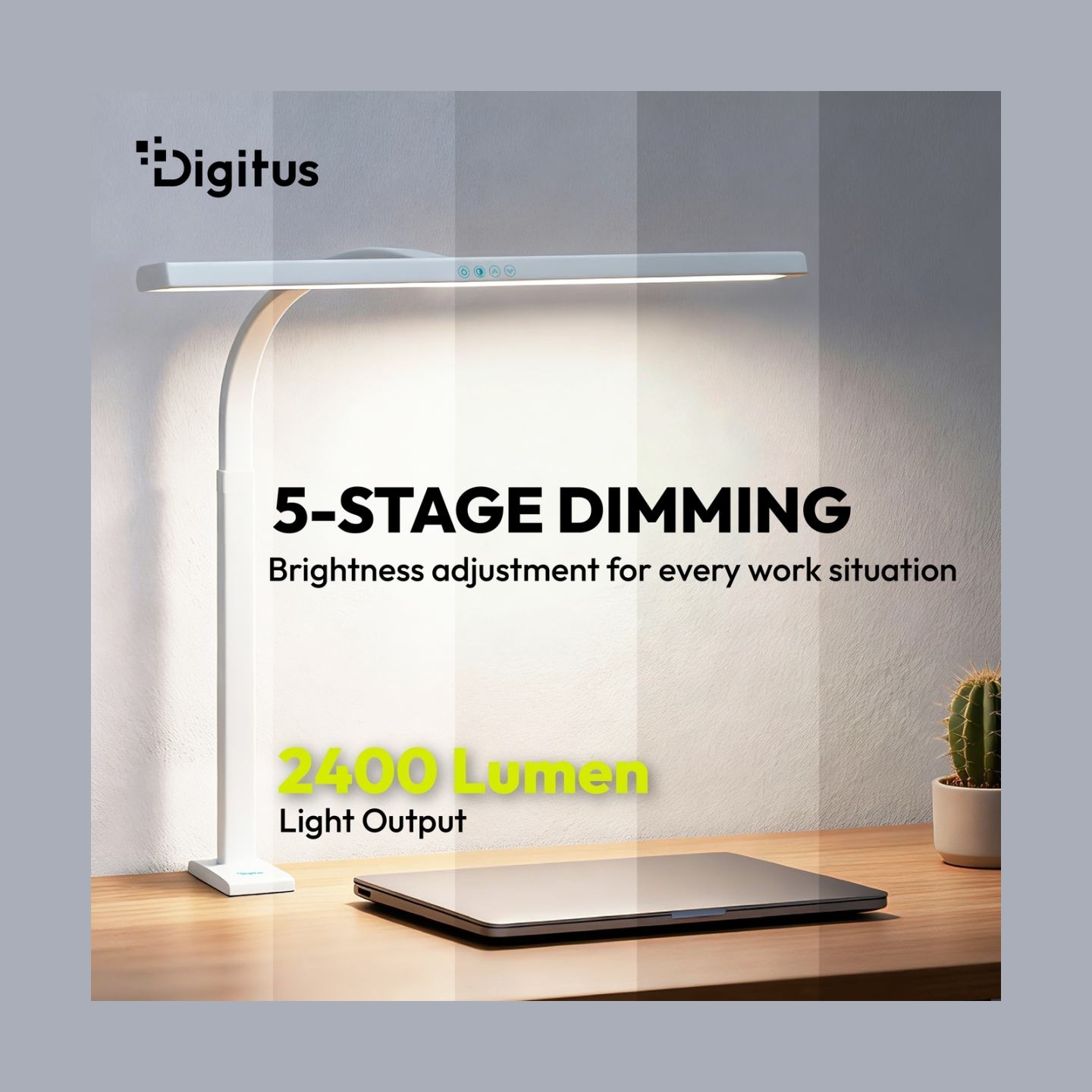 Digitus LED Desk Lamp, 80 cm, White | DA-90493 | 2400 lm | 16 W | 3000-6500 K | Warm white light to white daylight | LED lamp | 