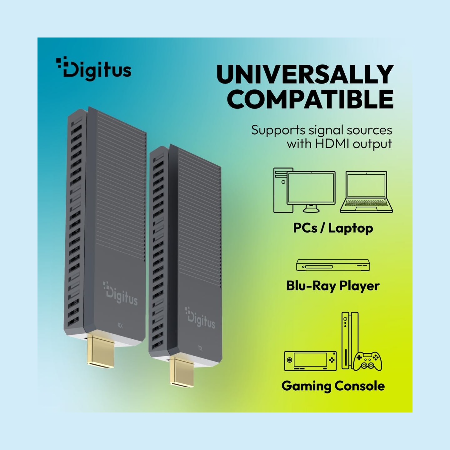 Digitus 4K Wireless HDMI Extender Set, 150 m, 4K/60Hz | DS-55359