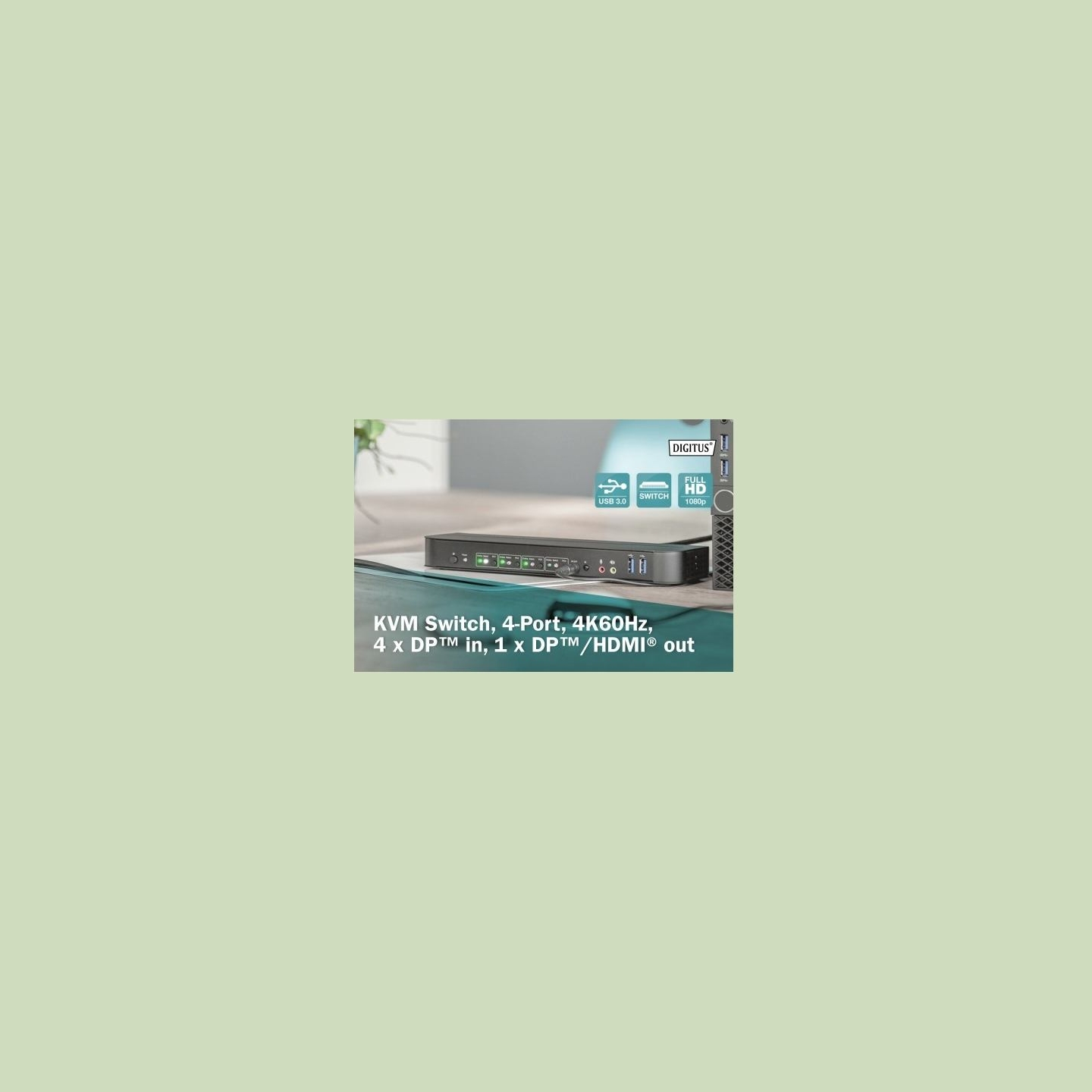 Digitus KVM Switch, 4-Port DS-12890