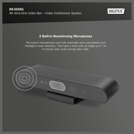 Digitus | 4K All-in-One Video Bar - Video Conference System | DS-55581