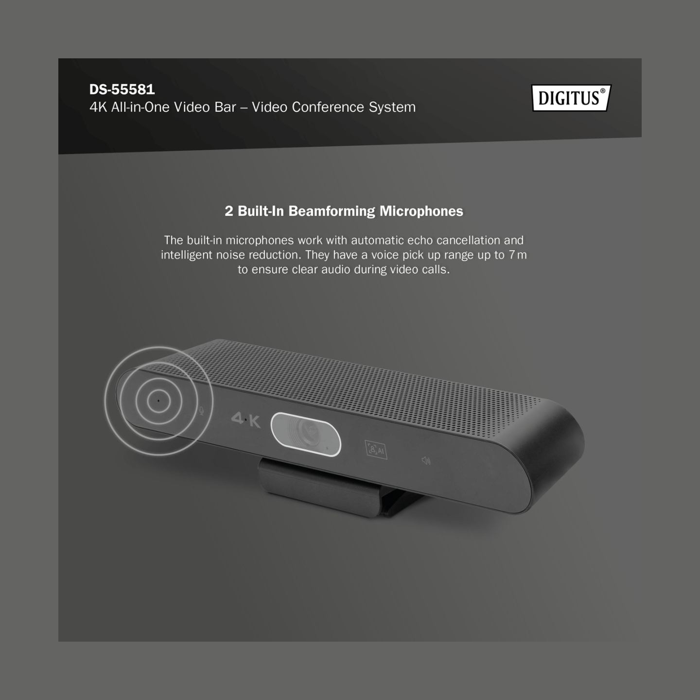 Digitus | 4K All-in-One Video Bar - Video Conference System | DS-55581