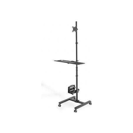 Digitus | Mobile workstation with individual height adjustment | DA-90374 | Monitor Mount, PC Holder | 17-32 " | Black