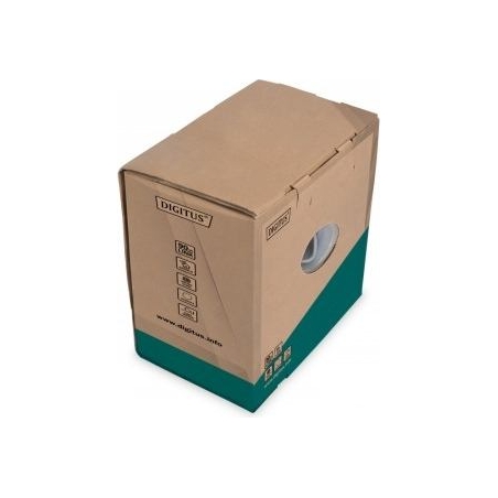 Digitus Cable teleinformatic, installation, U/UTP cat.5e 4x2xAWG24/1, wire, copper, PVC, 305m, gray