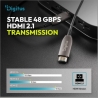 Digitus AOC HDMI Hybrid Connection Cable | HDMI-A Male-Male | HDMI 2.1 | UHD-2 8K@60Hz | 48Gbps | HDR, eARC, HDCP 2.2, CEC | 90m