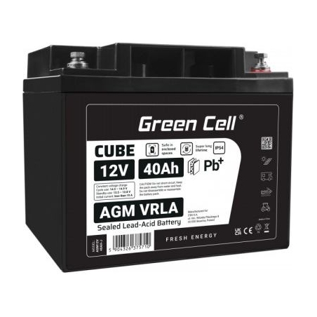 Green Cell Battery AGM VRLA 12V 40Ah IP54