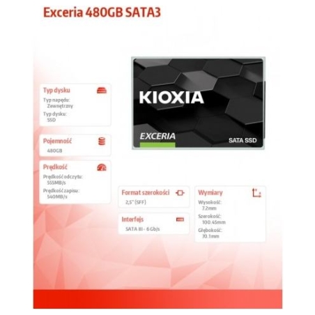Kioxia SSD Exceria 480GB SATA3 550/540Mb/s