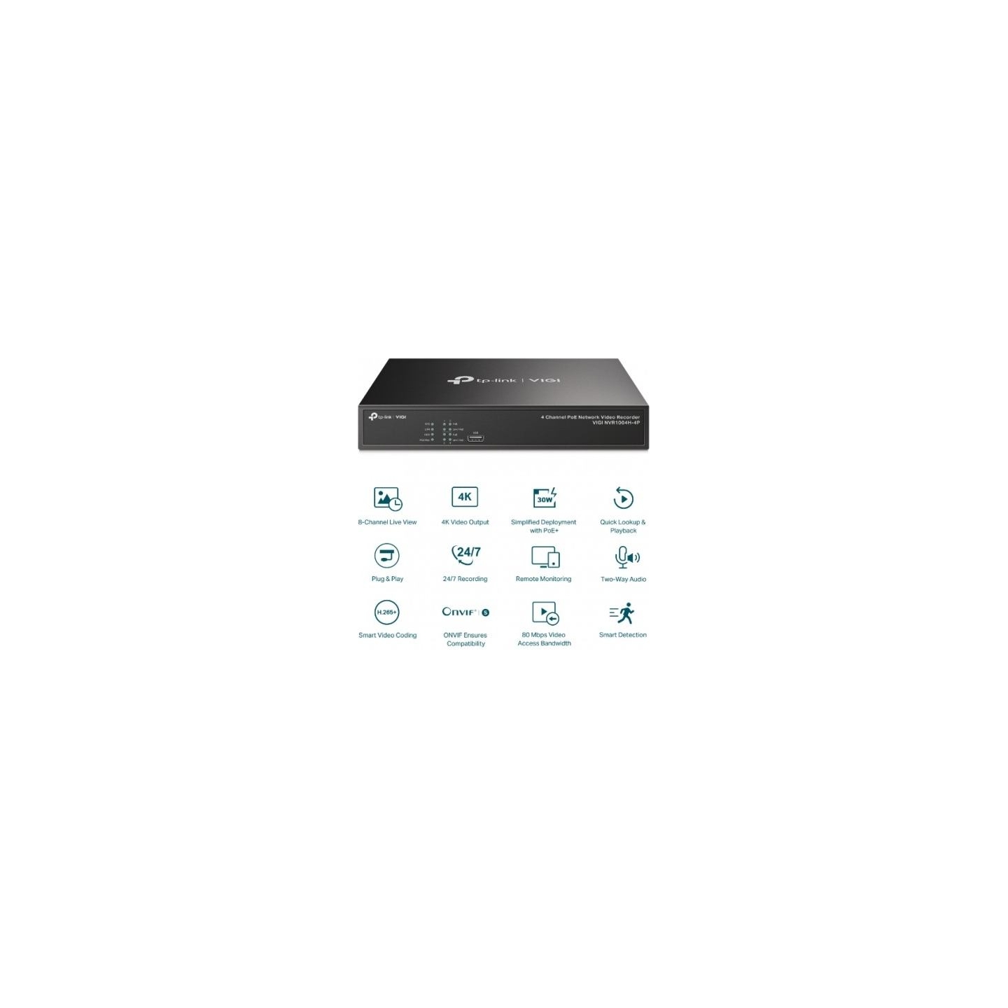 Tp-Link Video Recorder VIGI NVR1004H-4P 4 Channels