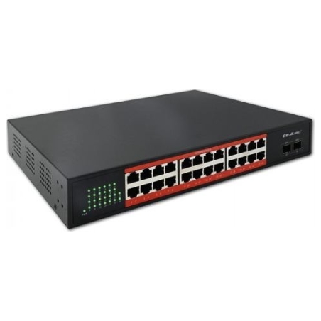 Qoltec Gigabit Ethernet SWITCH PoE 24xRJ45 2xSFP