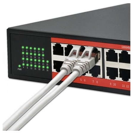 Qoltec Gigabit Ethernet SWITCH PoE 24xRJ45 2xSFP