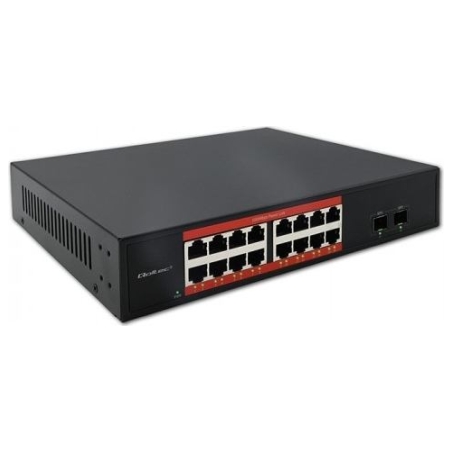 Qoltec Gigabit Ethernet SWITCH PoE 16xRJ45 2xSFP