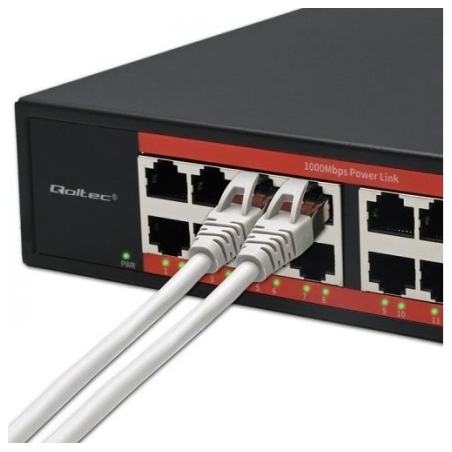 Qoltec Gigabit Ethernet SWITCH PoE 16xRJ45 2xSFP