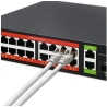 Qoltec Gigabit Ethernet SWITCH PoE 16xRJ45 2xRJ45 2xSF
