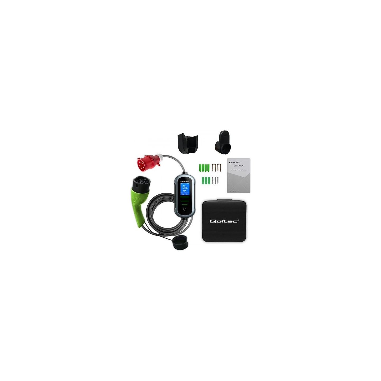 Qoltec EV electric car charger 22kW 400V WiFi TUYA 7m
