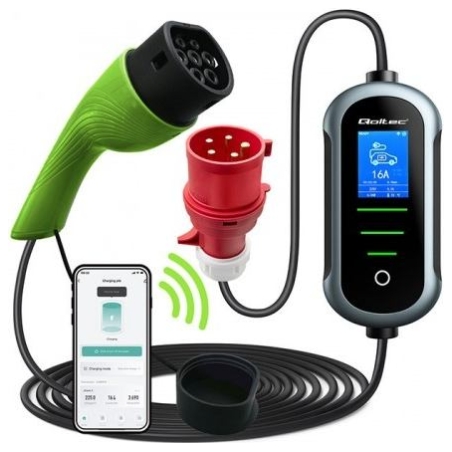 Qoltec EV electric car charger 11kW 400V WiFi TUYA 5m