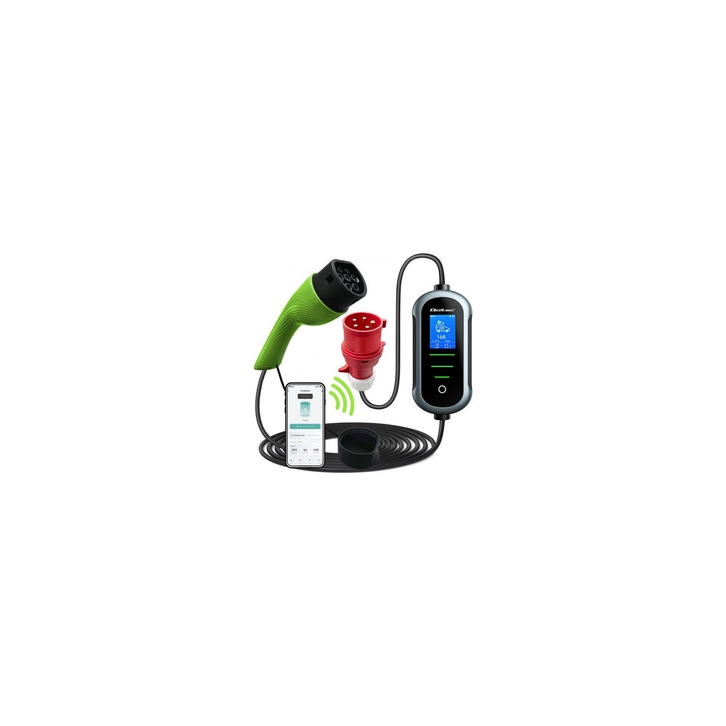 Qoltec EV electric car charger 11kW 400V WiFi TUYA 5m