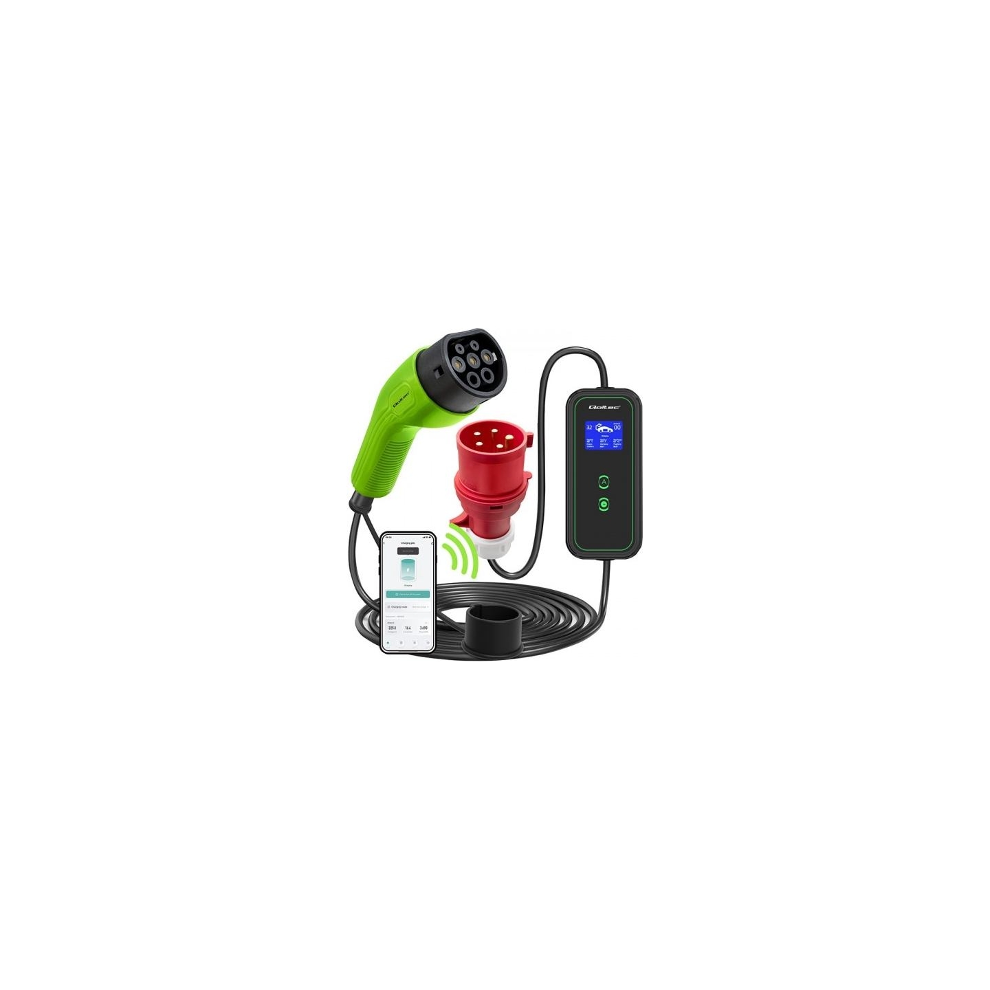 Qoltec Mobile EV charger with adjustable 2in1