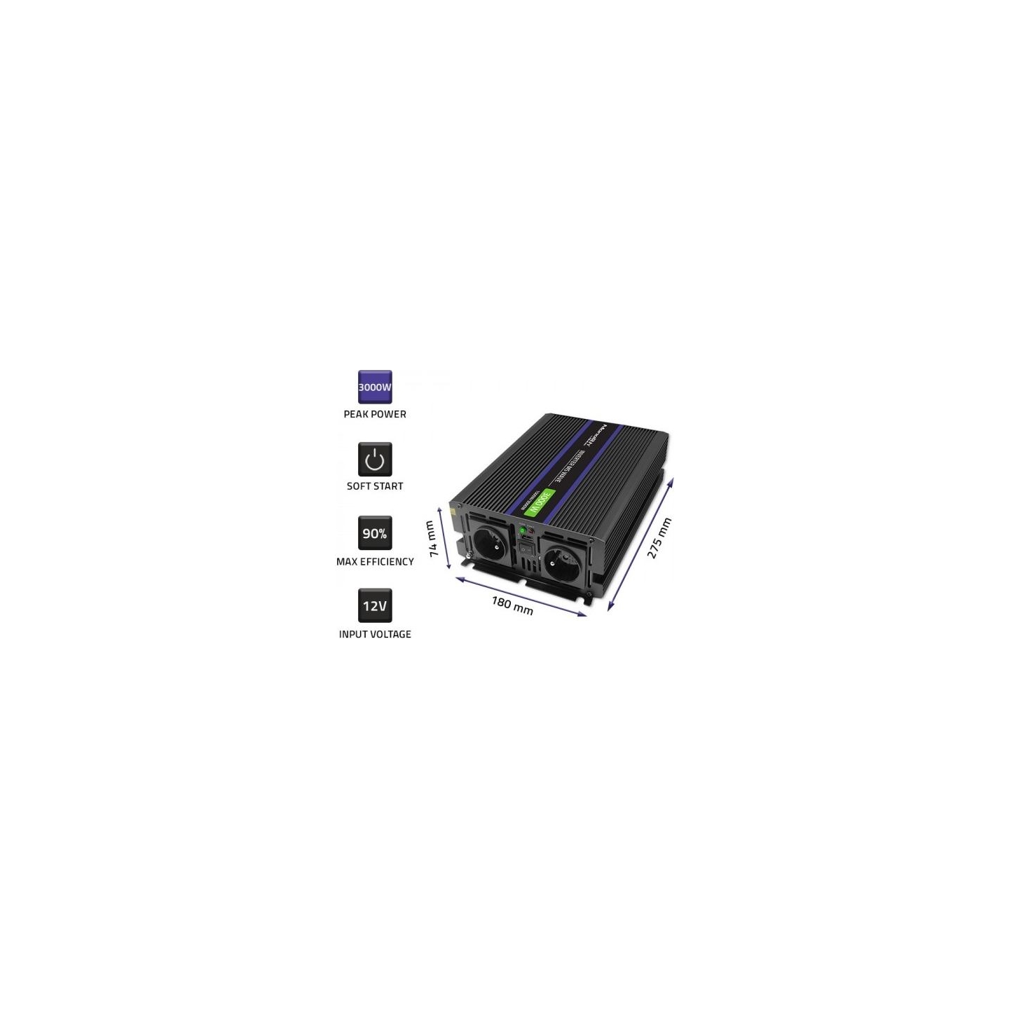 Qoltec Voltage converter 1500W,3000W MS Wave